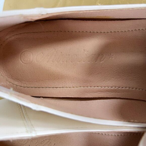 Women's Vintage 90s Cream Preppy Coquette Slip On Soft Girl Heel Loafers / 6 - Picture 8 of 8